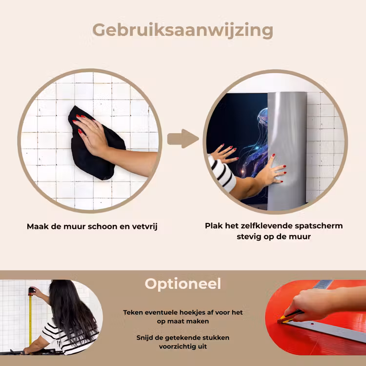 Spatscherm keuken - Tentakels - Kwal - Paars - Sprankeling — 8