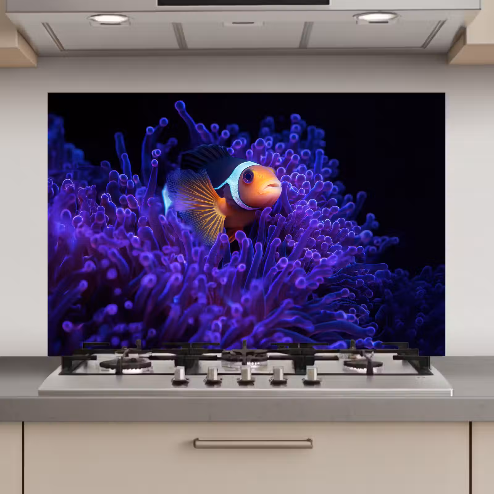 Spatscherm keuken - Koraal - Vis - Oranje - Zee — 1