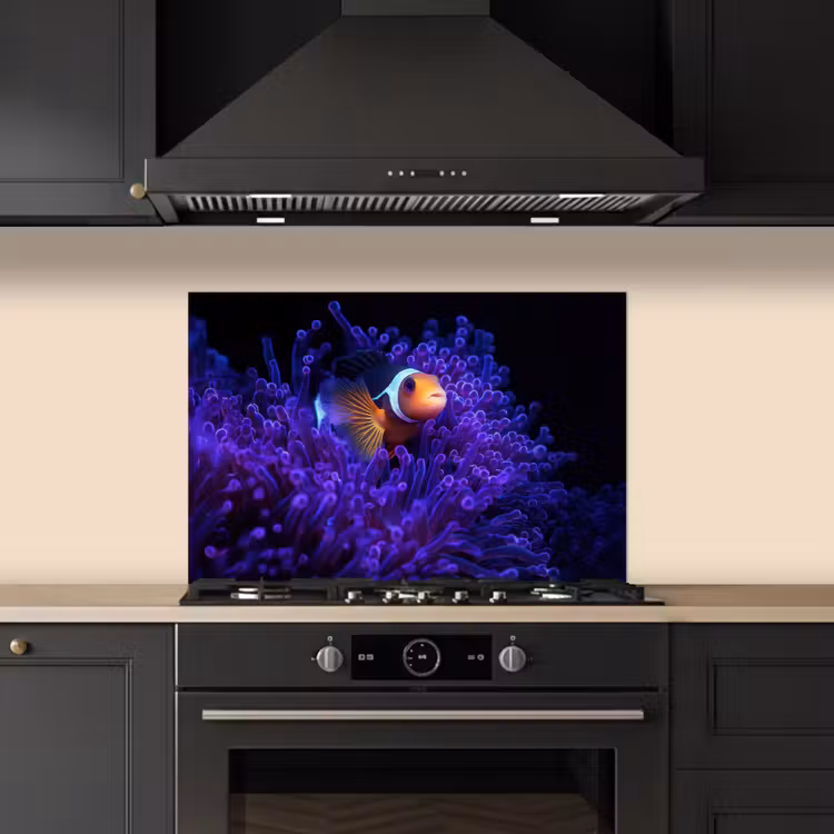 Spatscherm keuken - Koraal - Vis - Oranje - Zee — 2
