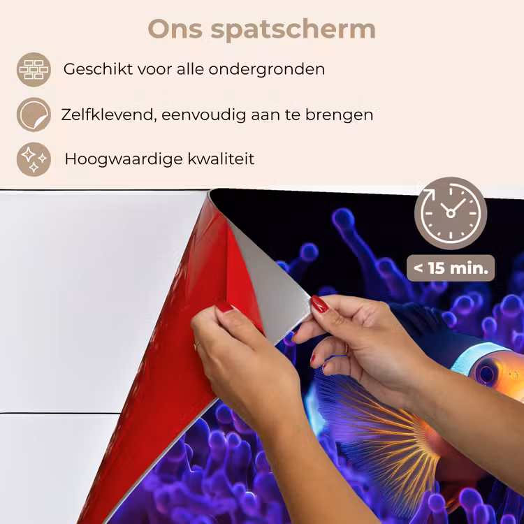 Spatscherm keuken - Koraal - Vis - Oranje - Zee — 4