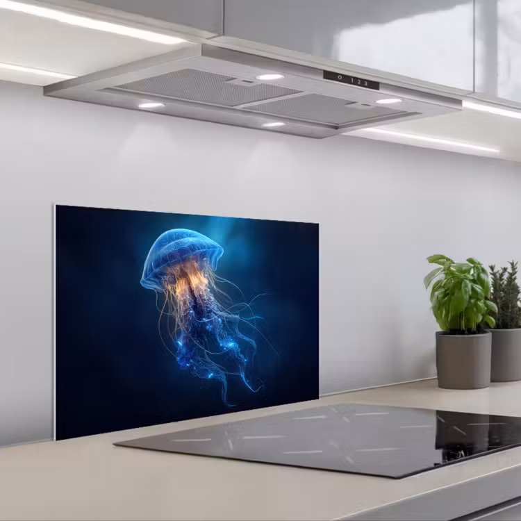 Spatscherm keuken - Kwal - Lichtgevend - Tentakels - Blauw — 5