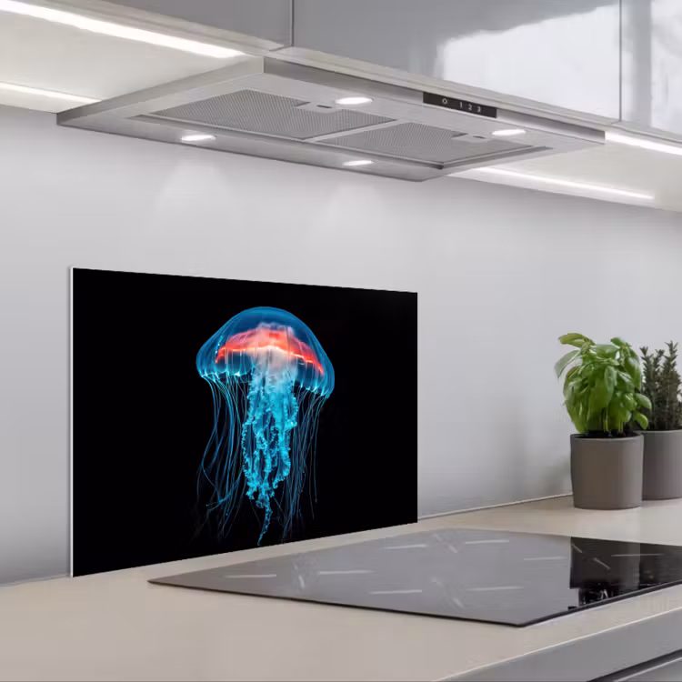 Spatscherm keuken - Kwal - Tentakels - Blauw - Licht — 5