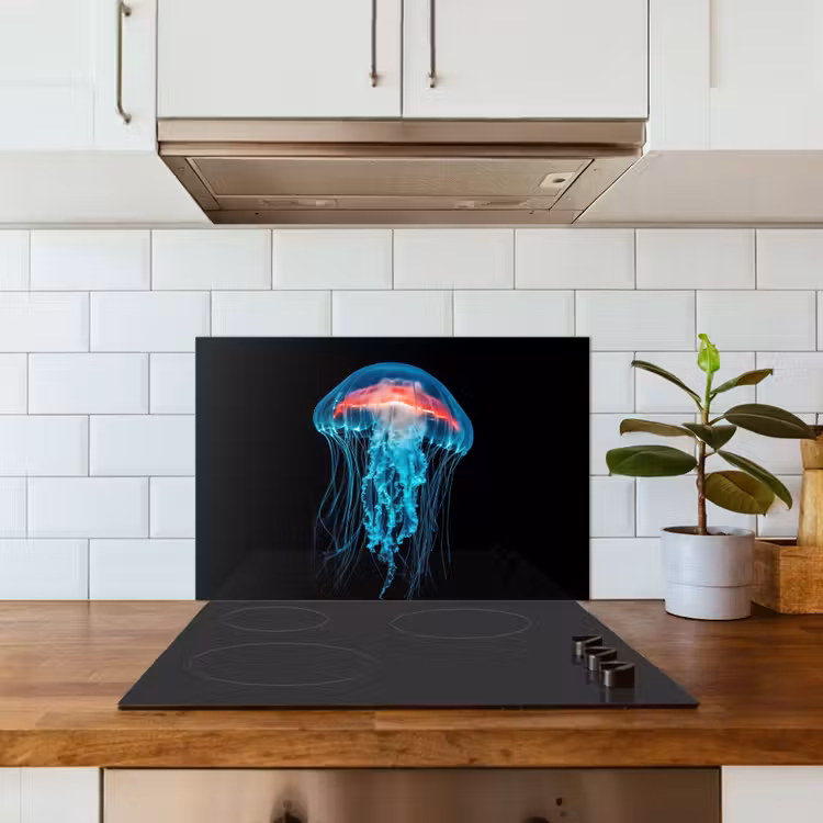 Spatscherm keuken - Kwal - Tentakels - Blauw - Licht — 6