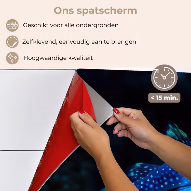 Spatscherm keuken - Vis - Stippen - Koraal - Blauw — 4