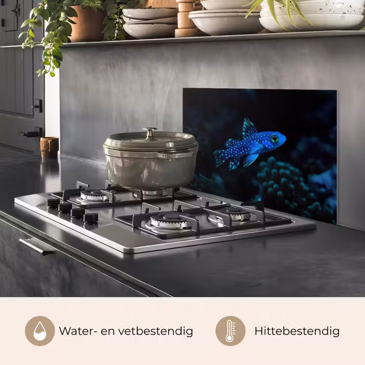 Spatscherm keuken - Vis - Stippen - Koraal - Blauw — 7