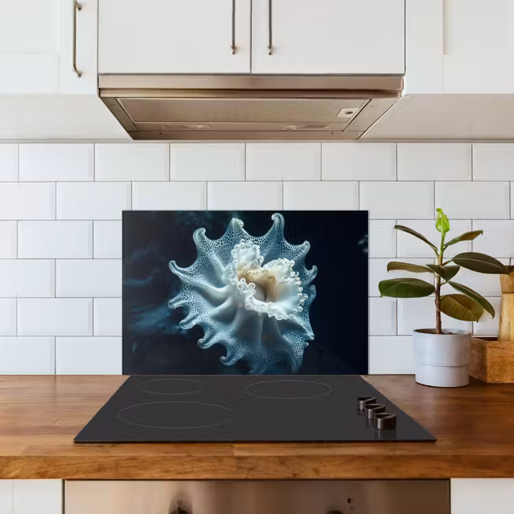 Spatscherm keuken - Zeewezen - Wit - Golven - Water — 6