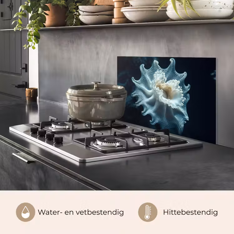 Spatscherm keuken - Zeewezen - Wit - Golven - Water — 7