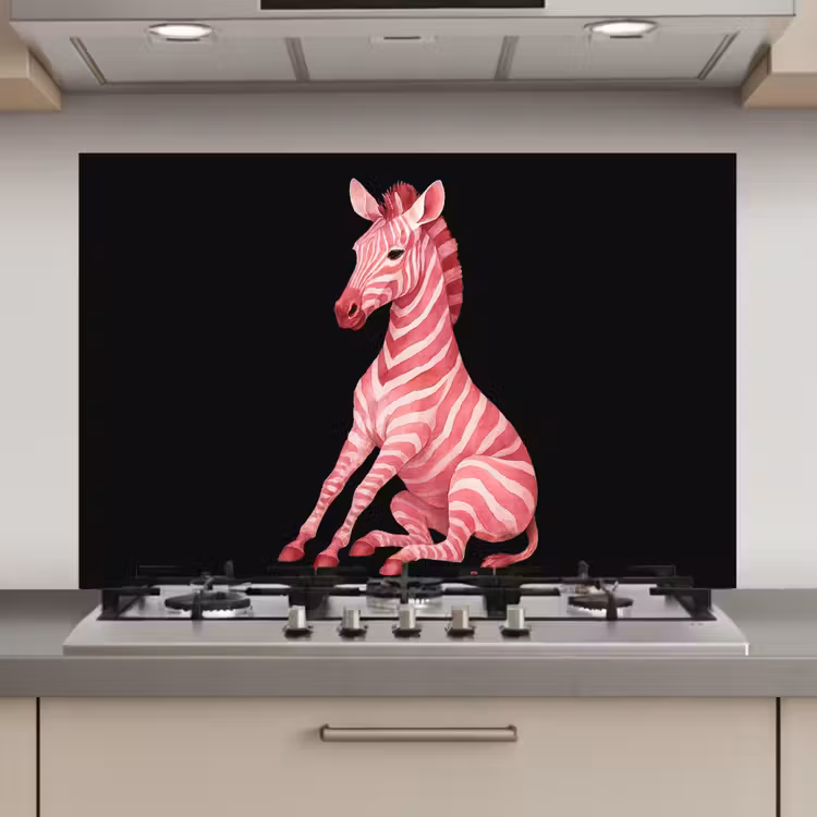 Spatscherm keuken - Zebra - Roze - Gestreept — 1