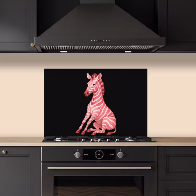 Spatscherm keuken - Zebra - Roze - Gestreept — 2