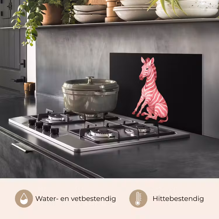 Spatscherm keuken - Zebra - Roze - Gestreept — 7