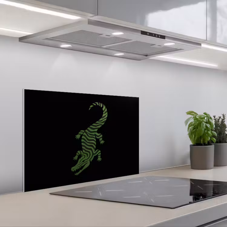Spatscherm keuken - Krokodil - Groen - Tijgerachtig - Strepen — 5