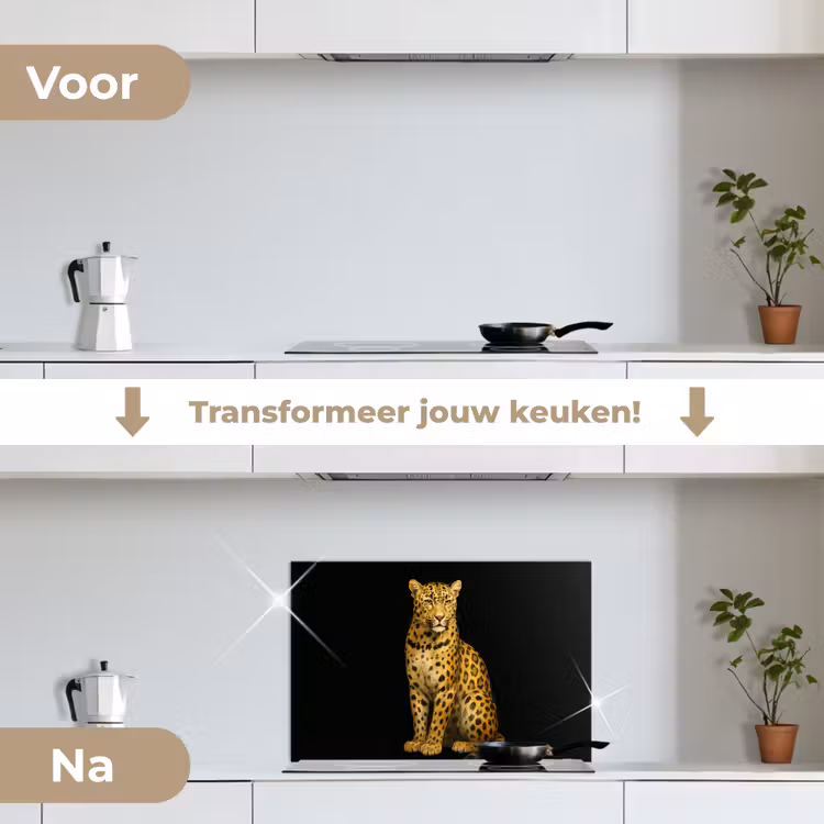 Spatscherm keuken - Panter - Realistisch - Bruin — 3