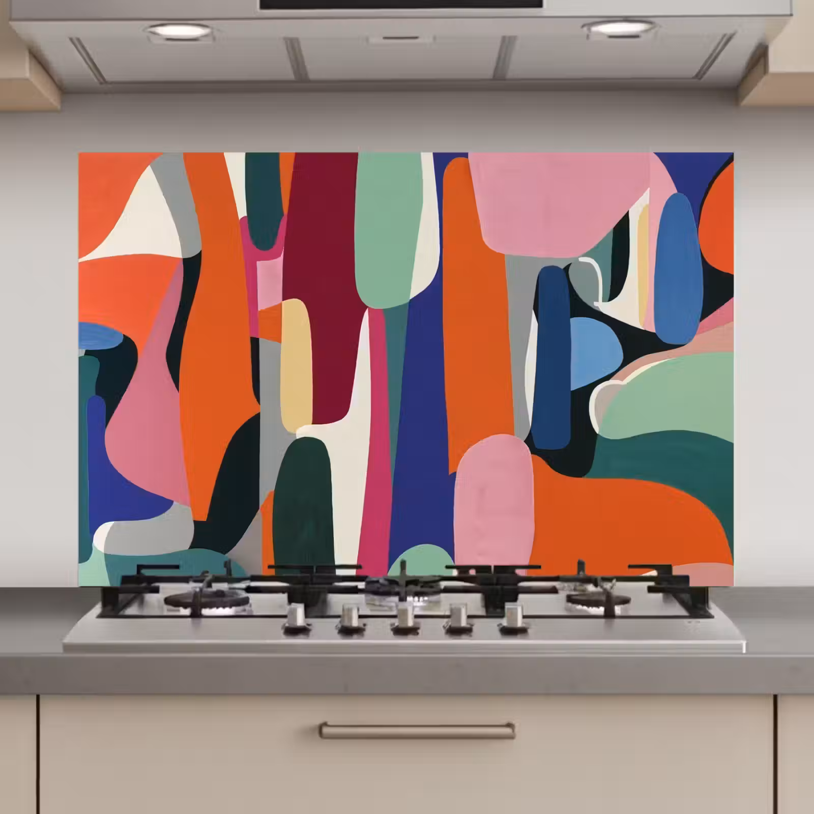 Spatscherm keuken - Vormen - Ritmisch - Kleuren - Abstract — 1