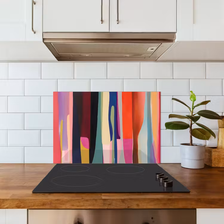 Spatscherm keuken - Kleurbanen - Verticaal - Kleurrijk — 6