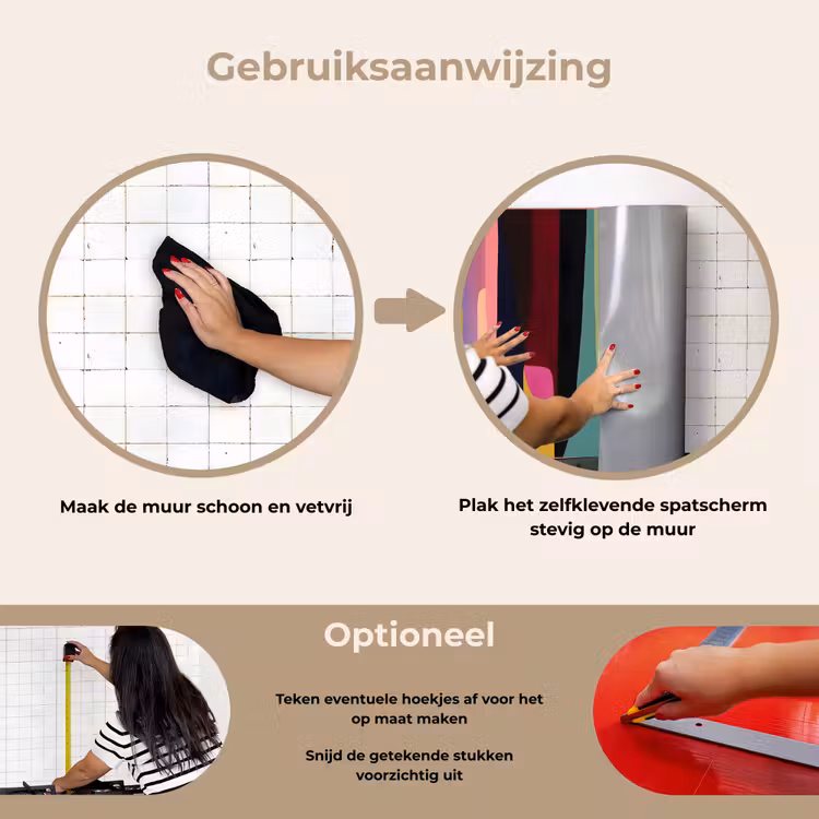Spatscherm keuken - Kleurbanen - Verticaal - Kleurrijk — 8