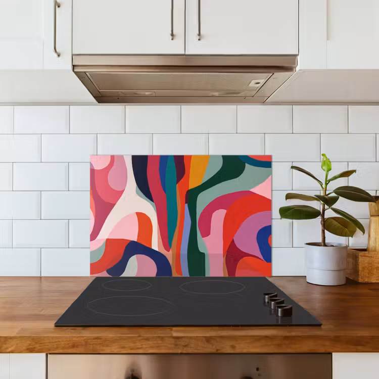 Spatscherm keuken - Vormen - Bochten - Kleurrijk - Abstract — 6