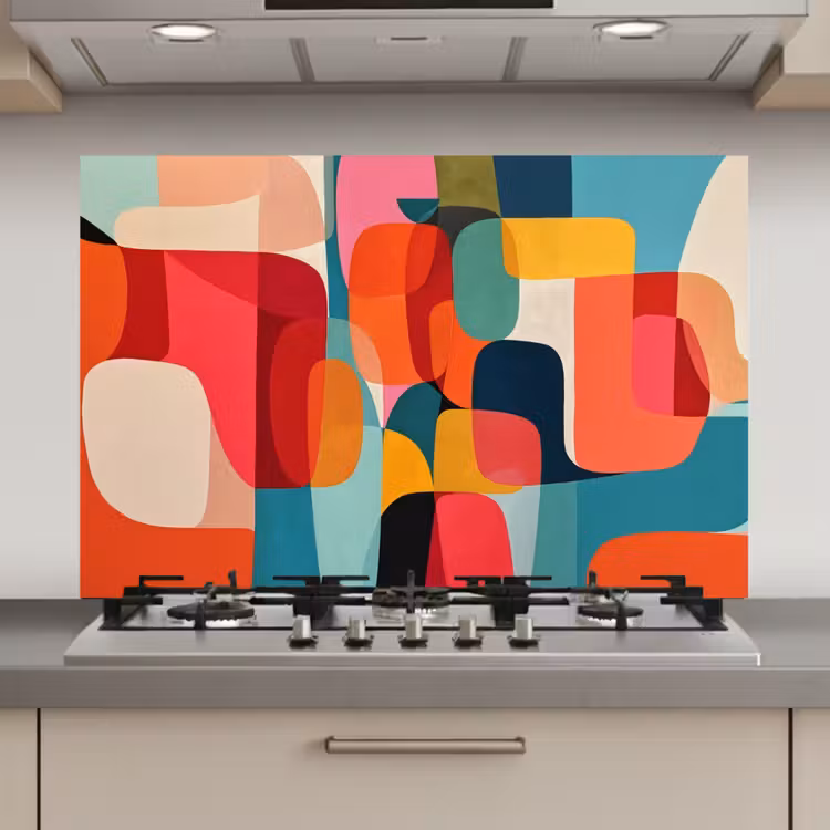 Spatscherm keuken - Vormen - Kleurrijk - Abstract - Vlakken — 1