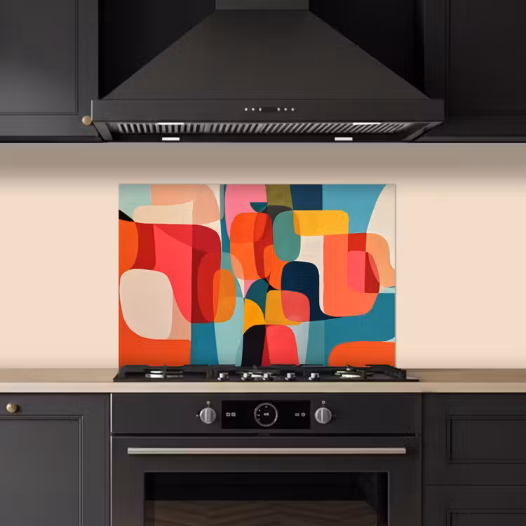 Spatscherm keuken - Vormen - Kleurrijk - Abstract - Vlakken — 2