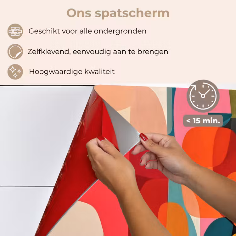 Spatscherm keuken - Vormen - Kleurrijk - Abstract - Vlakken — 4