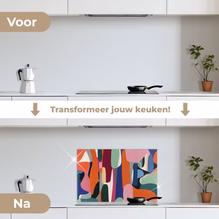 Spatscherm keuken - Vormen - Ritmisch - Kleuren - Abstract — 3