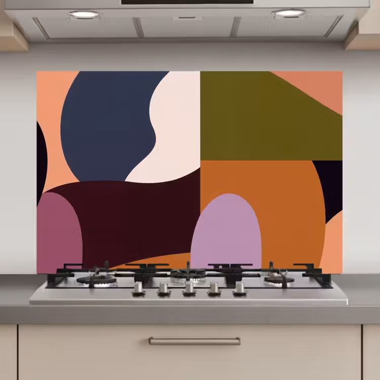 Spatscherm keuken - Vormen - Abstract - Kleuren - Vierkant — 1