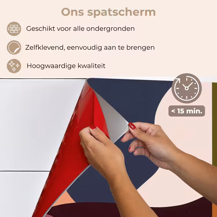 Spatscherm keuken - Vormen - Abstract - Kleuren - Vierkant — 4