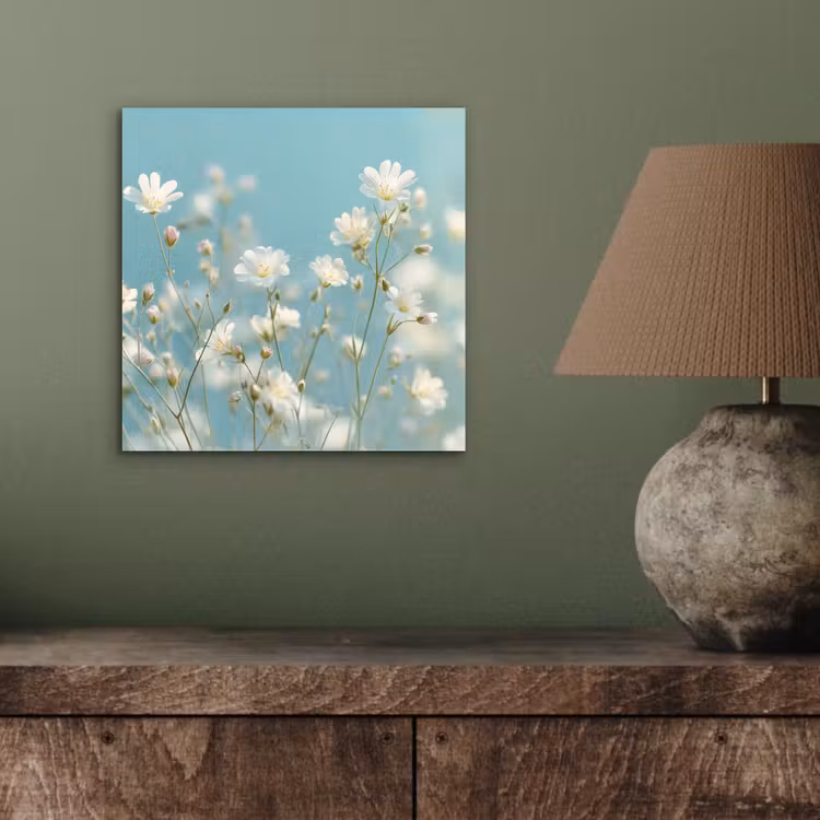 Aluminium schilderij - Stängel – Blumen – Luft – Weiß — 3