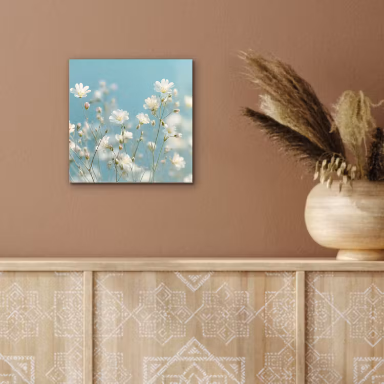 Aluminium schilderij - Stängel – Blumen – Luft – Weiß — 5