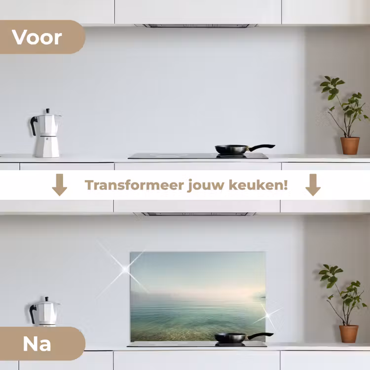 Spatscherm keuken - Zee - Horizon - Blauw - Mist — 3