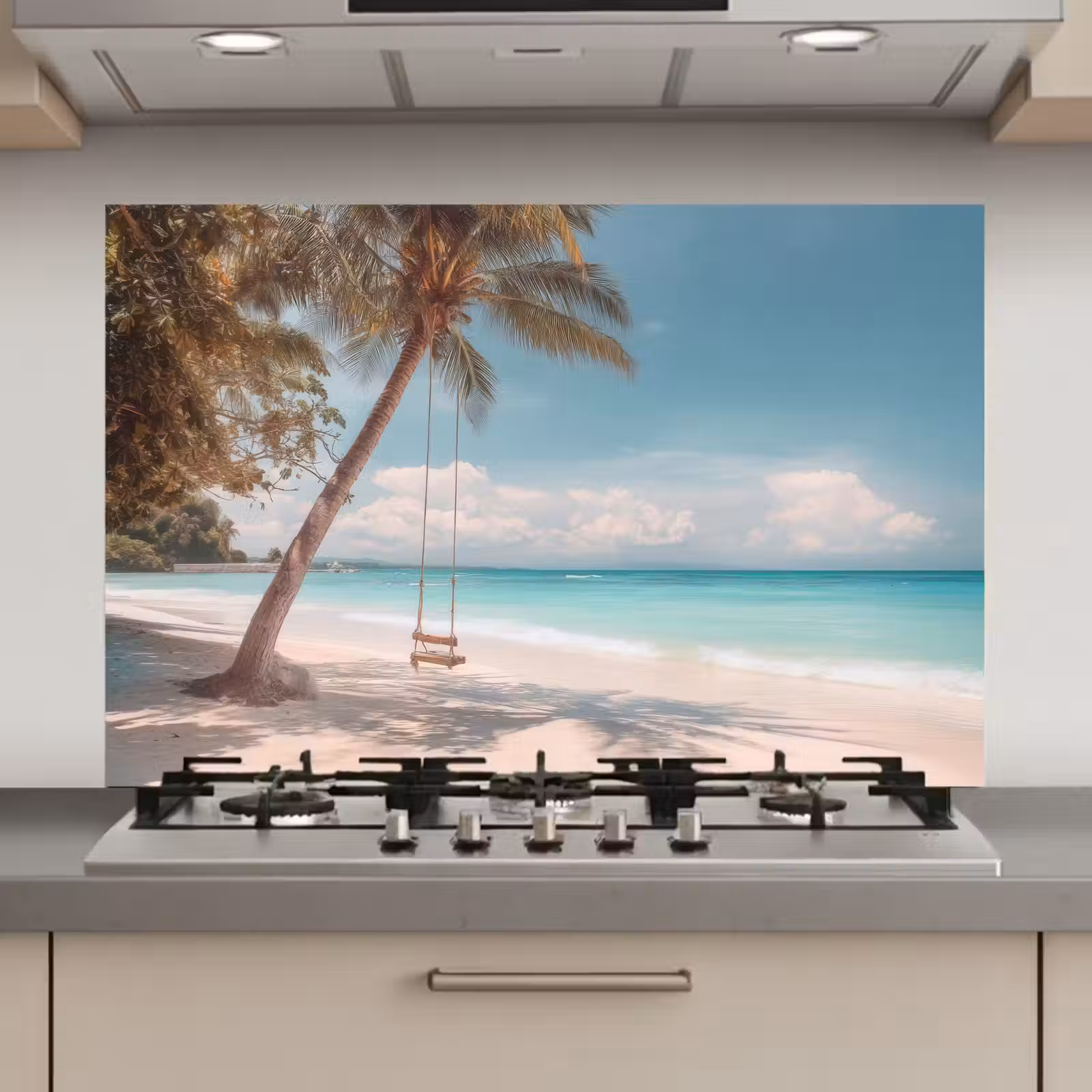 Spatscherm keuken - Palmboom - Schommel - Strand - Lucht — 1