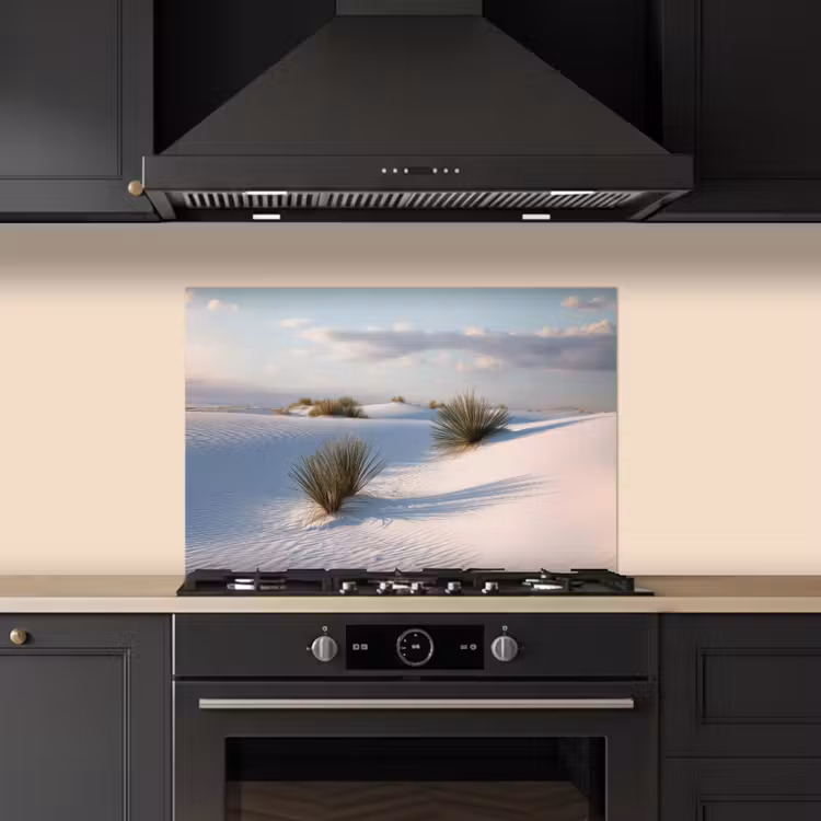 Spatscherm keuken - Duinen - Gras - Wolken - Beige — 2