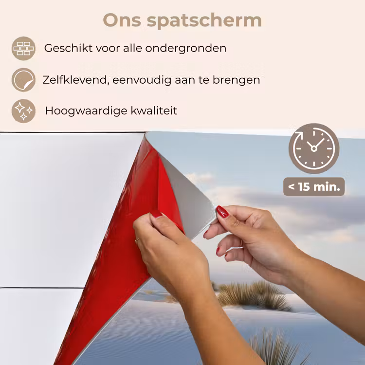 Spatscherm keuken - Duinen - Gras - Wolken - Beige — 4