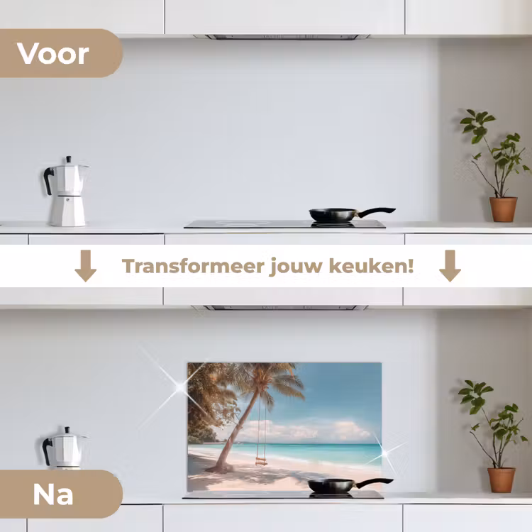 Spatscherm keuken - Palmboom - Schommel - Strand - Lucht — 3