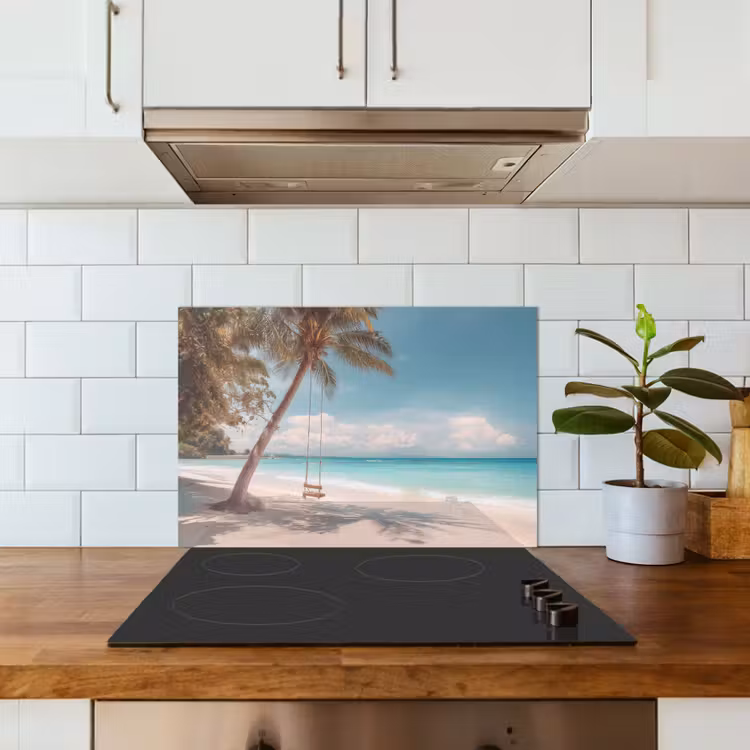 Spatscherm keuken - Palmboom - Schommel - Strand - Lucht — 6