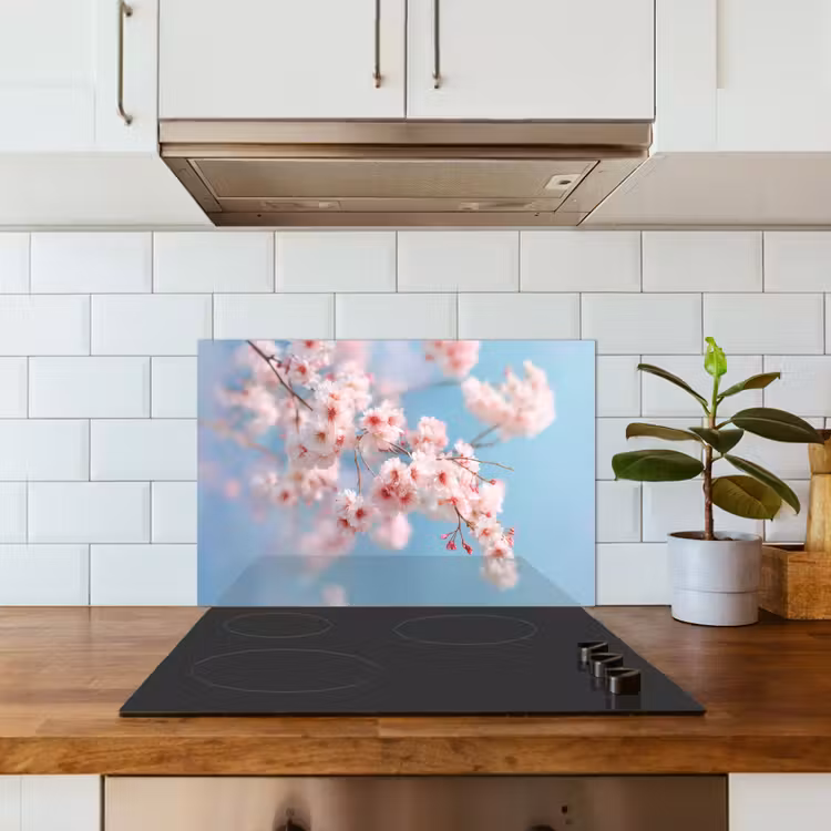 Spatscherm keuken - Takken - Bloesems - Roze — 6