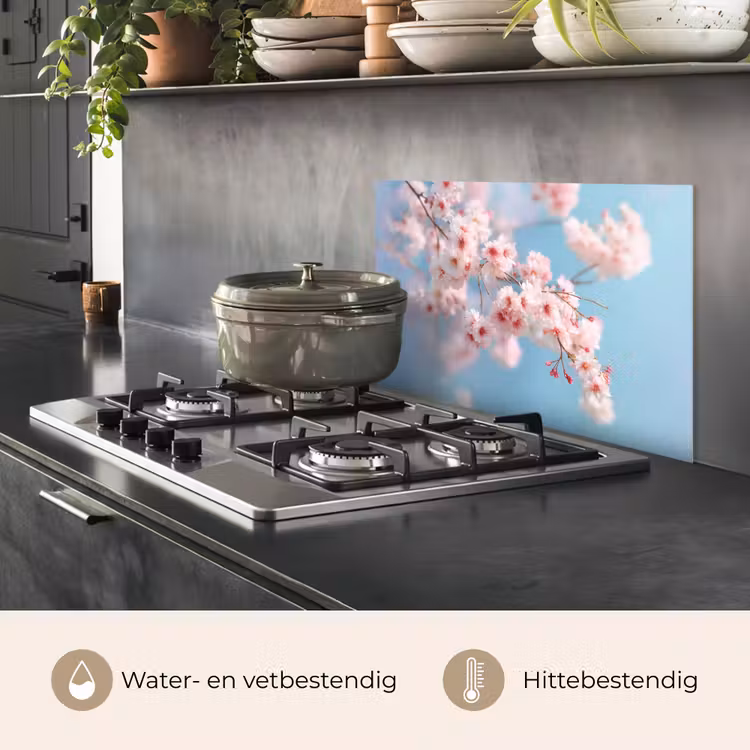 Spatscherm keuken - Takken - Bloesems - Roze — 7