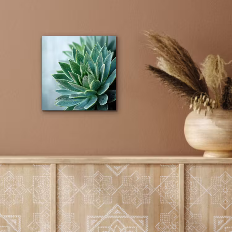 Aluminium schilderij - Vetplant - Bladeren - Groen - Wazig — 5