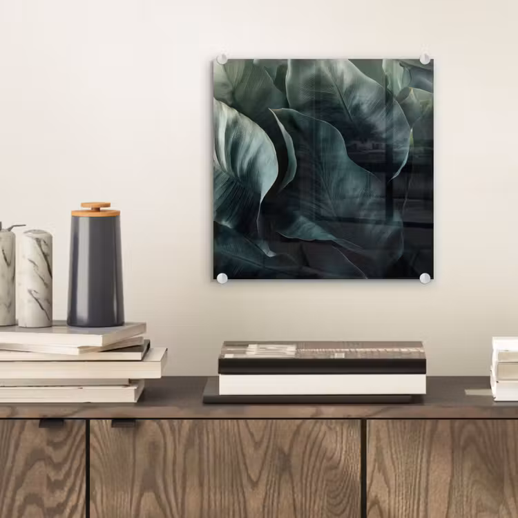 Glas schilderij - Groen - Bladeren - Glad - Nerven — 2