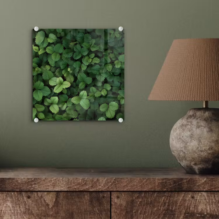 Glas schilderij - Groen - Bladeren - Kartel - Zonlicht — 4