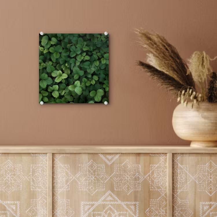 Glas schilderij - Groen - Bladeren - Kartel - Zonlicht — 6