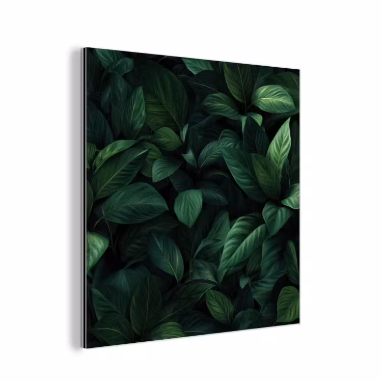 Aluminium schilderij - Bladeren - Ovaal - Groen - Nerven — 1