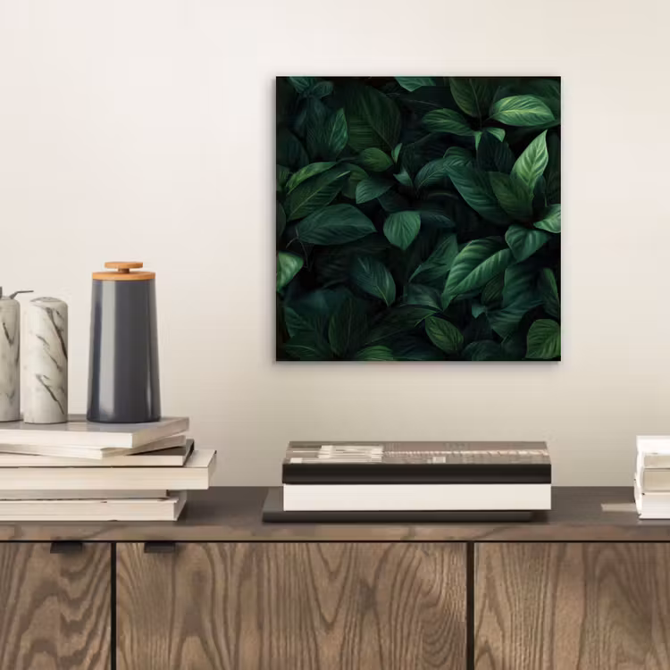 Aluminium schilderij - Bladeren - Ovaal - Groen - Nerven — 2