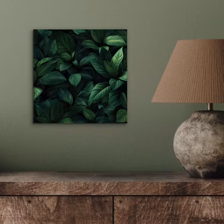 Aluminium schilderij - Bladeren - Ovaal - Groen - Nerven — 3