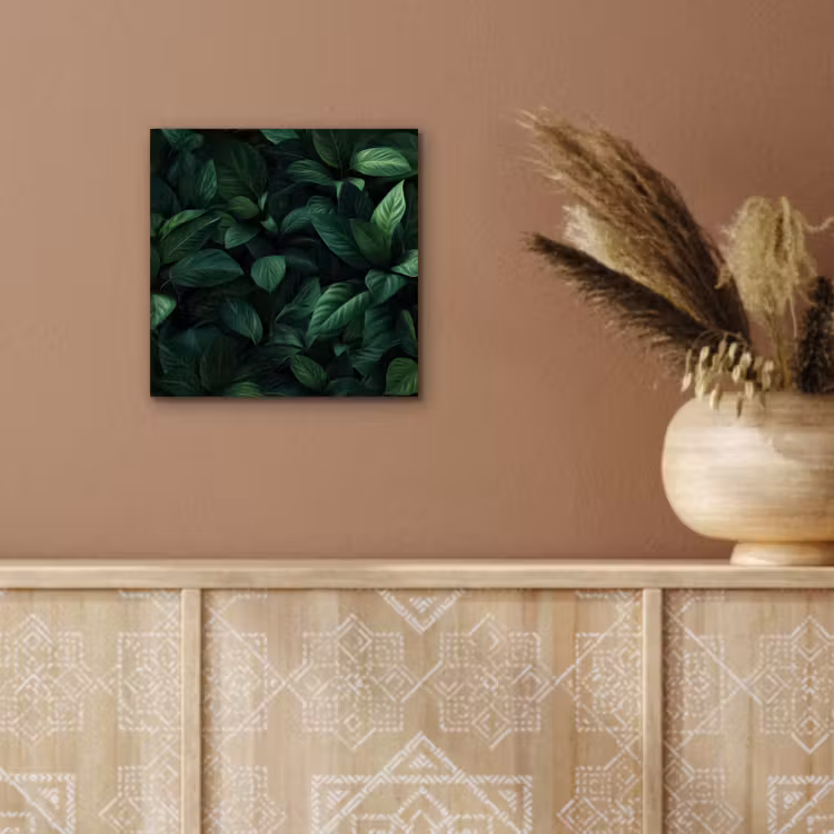 Aluminium schilderij - Bladeren - Ovaal - Groen - Nerven — 5