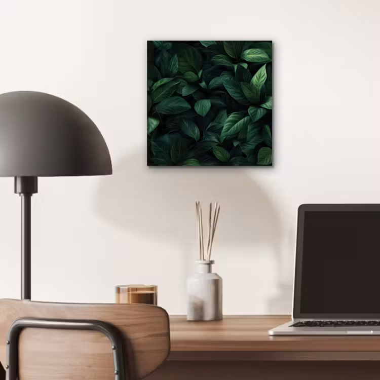 Aluminium schilderij - Bladeren - Ovaal - Groen - Nerven — 6