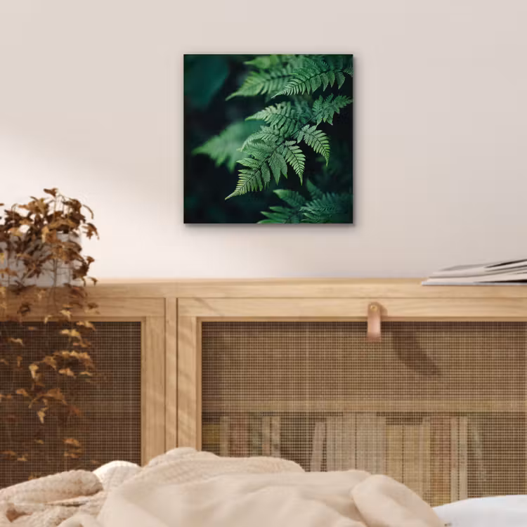 Aluminium schilderij - Varenblad - Groen - Structuur - Wazig — 4