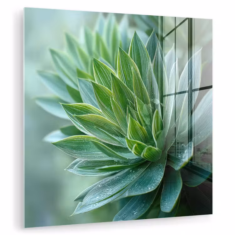 Glas schilderij - Blad - Plant - Groen - Textuur — 1