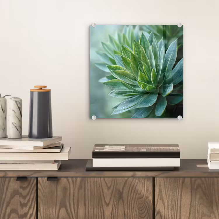 Glas schilderij - Blad - Plant - Groen - Textuur — 2