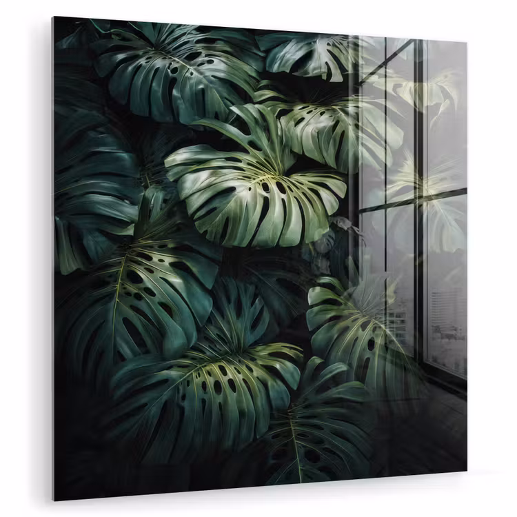 Glas schilderij - Plant - Monstera - Lichtinval — 1