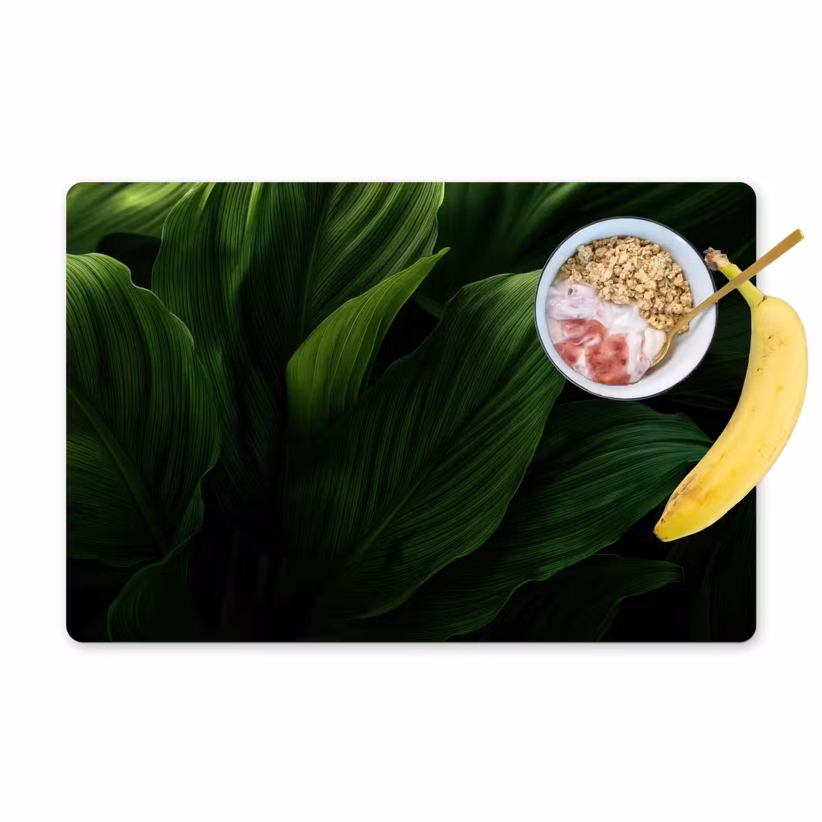 Placemat - 6 stuks - Bladeren - Schaduw - Groen - Textuur — 1